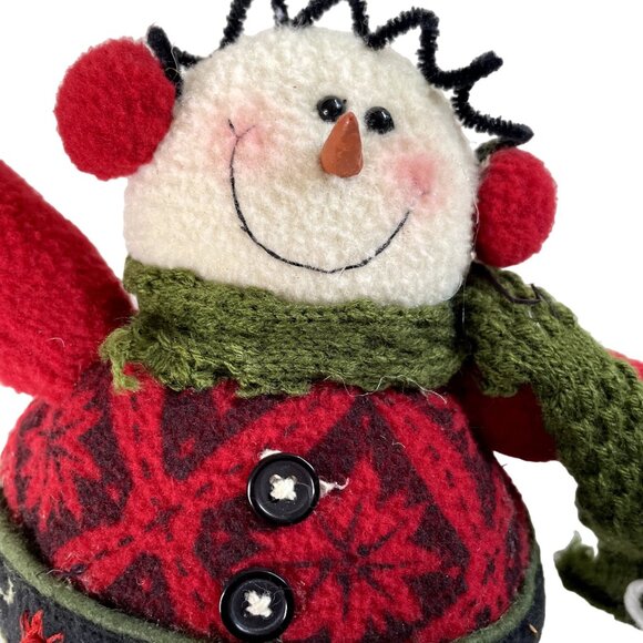 Snowman Christmas Decoration Plush Dangle Legs 12 in Tall u - Picture 4 of 4